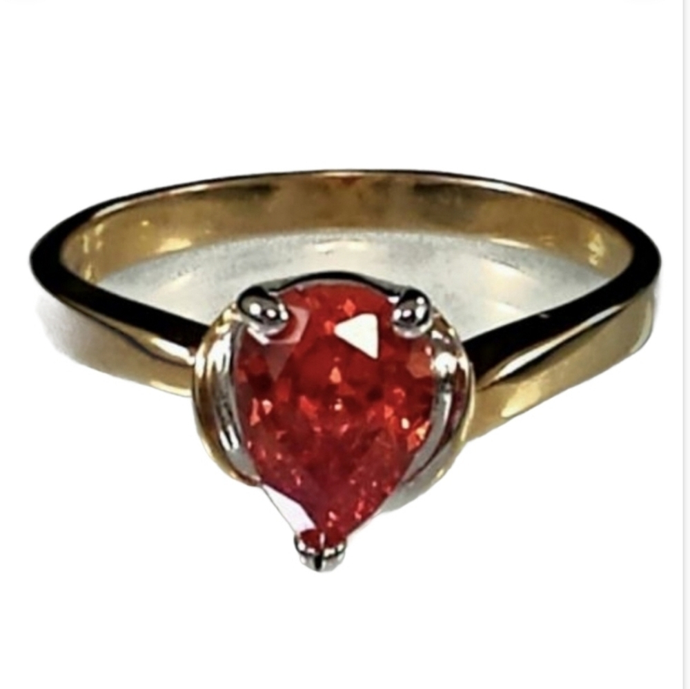 Gold Plated Birthstone Ring July Red 5 6 8 Christmas gift *